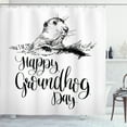 thumbnail image 1 of Ambesonne Groundhog Day Shower Curtain, Calligraphy Marmot, 69"Wx75"L, Charcoal Grey White, 1 of 3