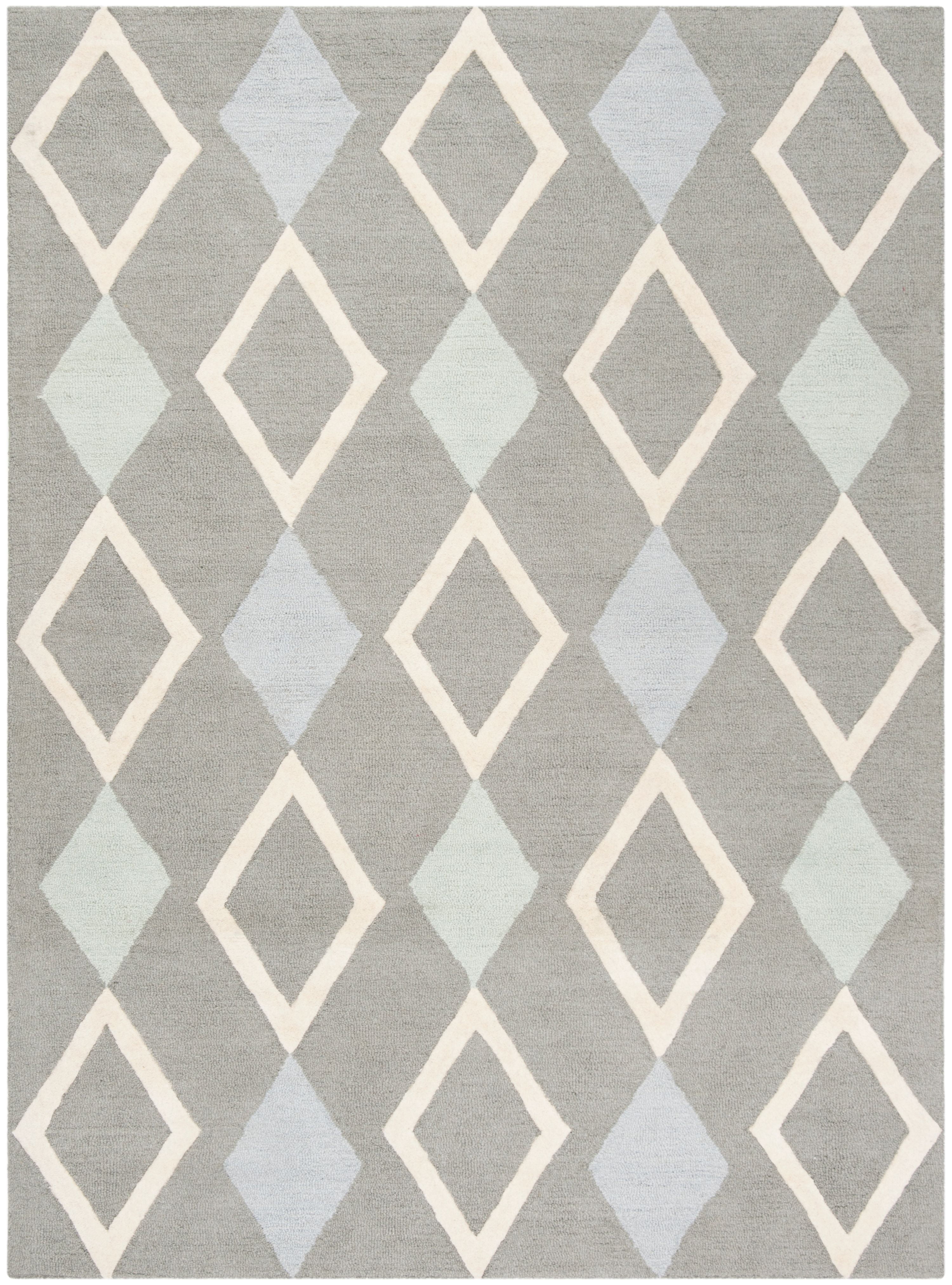 SAFAVIEH Kids Diamonds Wool Area Rug, Grey/Multi, 5' x 7'