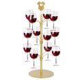 thumbnail image 2 of Wanchiy 3-Tier Gold Rotating Metal Cocktail Glass Tree Stand with Baby Onesie Topper, 12 Holders Drink Display for Gender Reveal and Baby Shower Party Use, 2 of 15