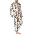 thumbnail image 2 of Picia Flower Pattern Men’s Long-Sleeve Sleepwear Set - Soft 2-Piece Loungewear with Pockets, Comfy PJs for Relaxing Nights-X-Large, 2 of 7