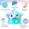thumbnail image 2 of Rirool 14'' Creative Twinkle Star Glowing LED Night Light Plush Pillows Light up Stuffed Animal Toys Birthday for Toddler Kids - Blue, 2 of 7