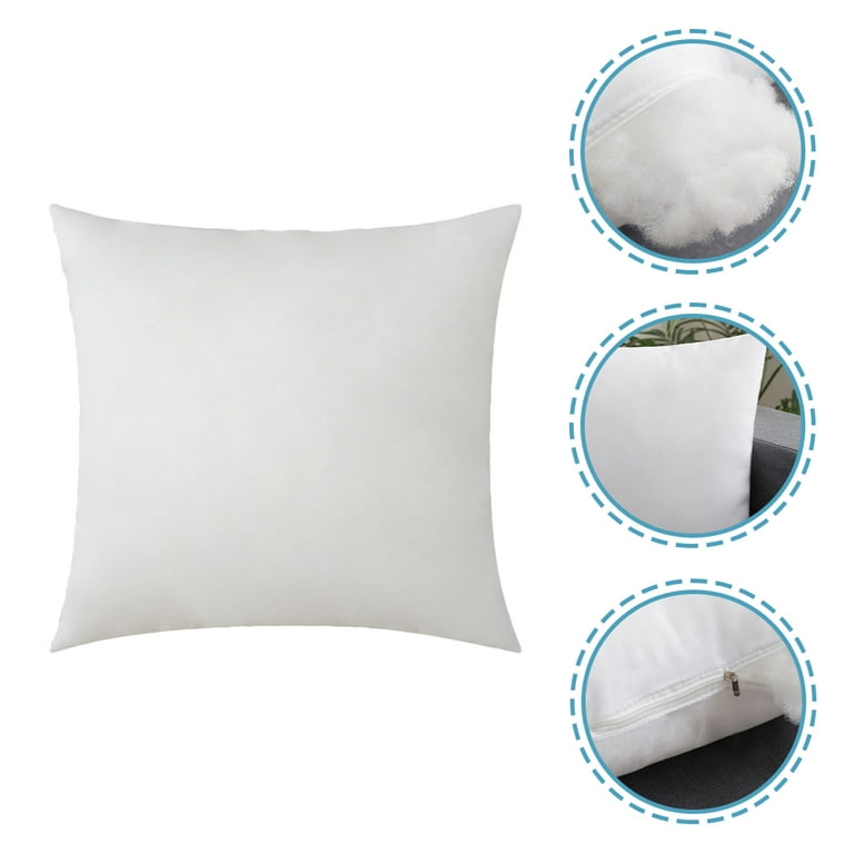 Lux Decor Collection Throw Pillows - 14 x 14 Pillow Insert Set of 4 White  Soft & Comfortable Square Pillows 