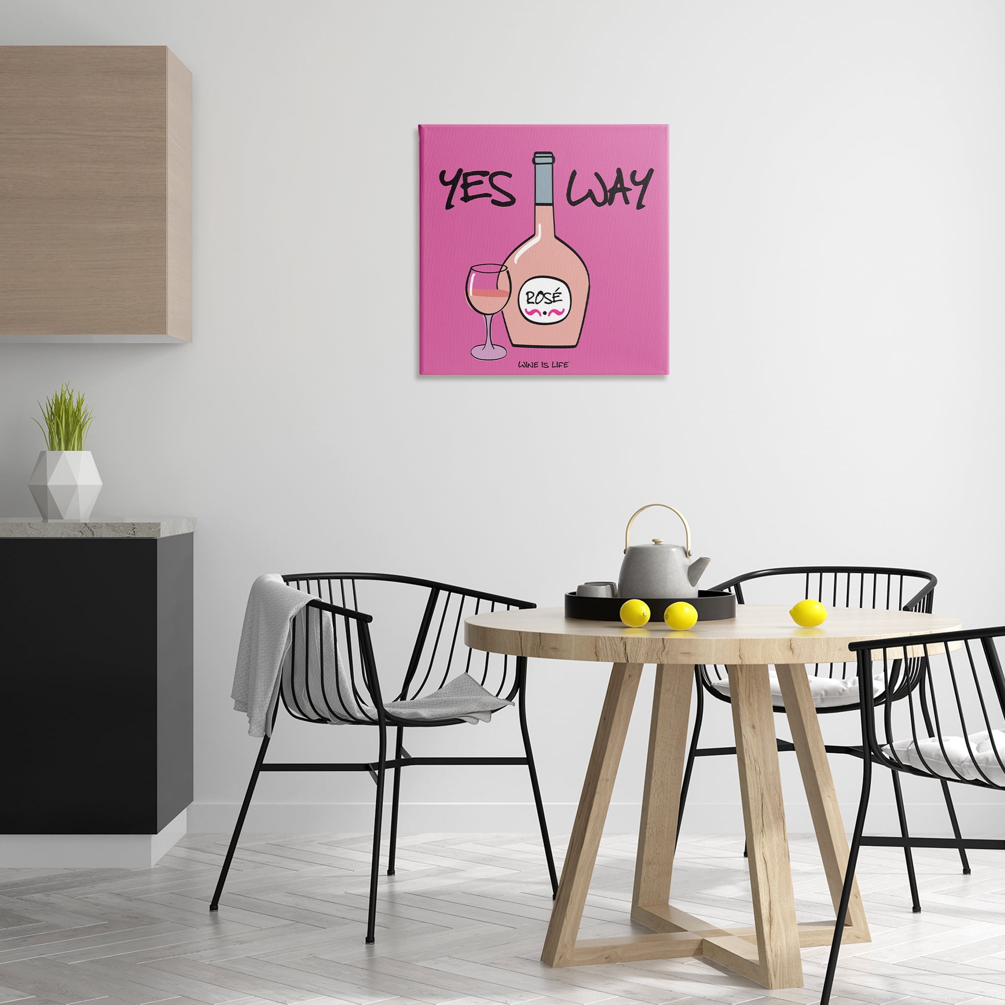 Stupell Industries Yes Way Rose Food & Beverage Painting Wrapped Canvas Art Print Wall Art, 24 x 24