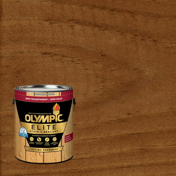 Olympic Elite 1 Gallon ST-2027 Timberline Semi-Transparent Exterior Wood Stain and Sealer in One Low VOC