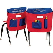 Childcraft Premium Seat Pocket Personal Organizers, 17.5" x 15.5", Red and Blue