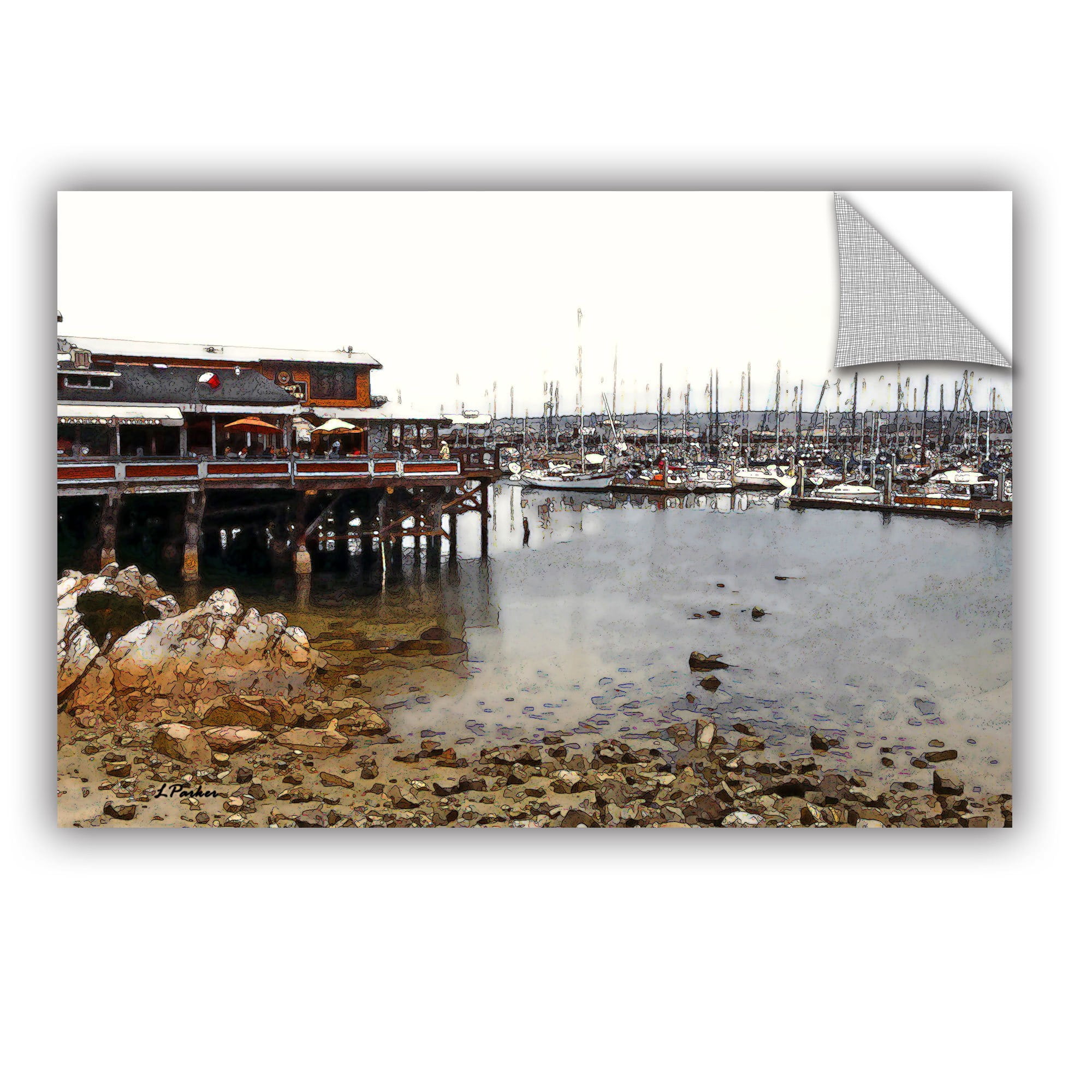 ArtAppealz Linda Parker "Old Fisherman's Wharf — California" Removable Wall Art
