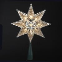 Kurt S. Adler 10-Light 8-Inch Clear 8-Point Star Christmas Tree Topper