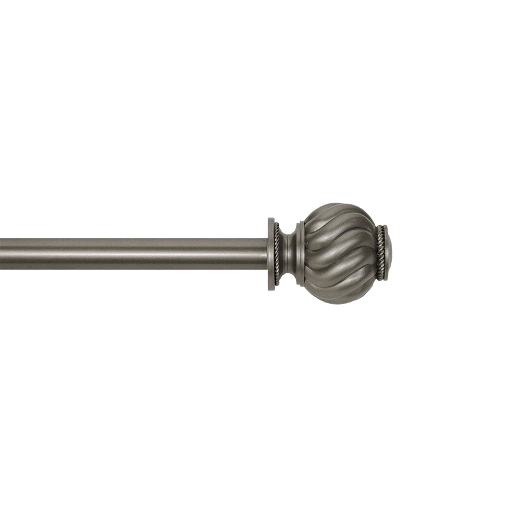 Mainstays 3/4" Twist Cage Single Curtain Rod Set Nickel 30-84" Width With 3brace for sale online 