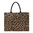 thumbnail image 4 of Bolsa de Playa Hibala de Paja Tejida Hecha a Mano con Estampado de Leopardo, 4 of 6