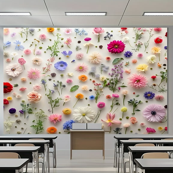 Boho Wildflower Backdrop Colorful Floral Photography Background Vibrant Greenery Wildflowers Decorations Banner for Birthday Party Wedding Ceremony Photo Studio Props