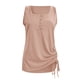 thumbnail image 4 of Workout Tank Tops Camisetas sin mangas lisas para mujer, chaleco con cordón de un solo pecho y cuello en U de color sólido, Tops con cordón de un solo lado (Pink, M), 4 of 6