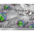 thumbnail image 3 of Soimoi Rayon Fabric Peacock Feather Print Fabric by Yard 42 Inch Wide, 3 of 3