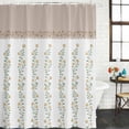 thumbnail image 2 of Beige Floral Shower Curtain, Waterproof Shower Curtains for Bathroom, Spring Summer Botanical Flowers Washable Fabric Bathtub Curtain Set Bath Decor with 12 Hooks 48"x72", 2 of 8