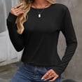 thumbnail image 2 of XFLWAM Long Sleeve Crew Neck Cotton T Shirt for Women Classic Fit Shirt Soft Breathable Casual Tee Pullover Basic Tops M, 2 of 9