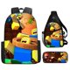 thumbnail image 2 of Conjunto de tres piezas de ROBLOX Roblox My Virtual World, mochila escolar para estudiantes de primaria y secundaria, estuche para lápices, 2 of 4