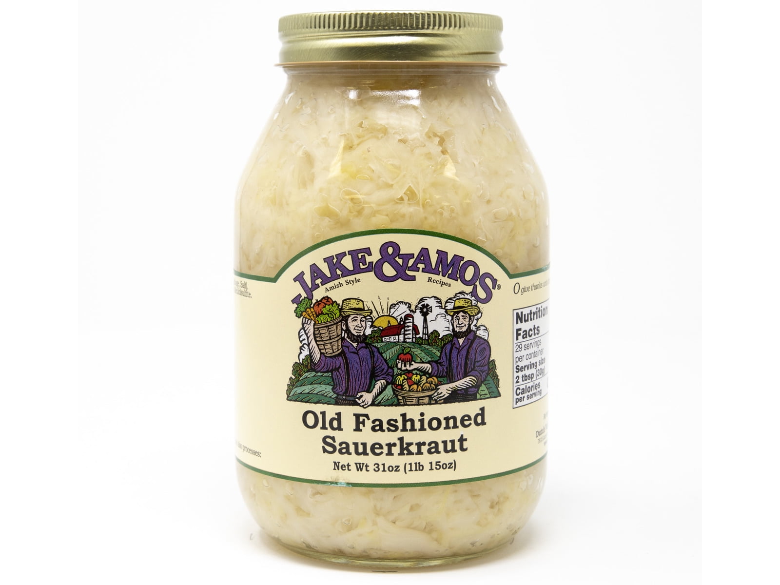 Jake & Amos Old Fashioned Sauerkraut, 2Pack 31 oz. Jars
