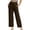 Brown, variant on Drawstring Wide Leg Pants For Women Elastic High Waisted Lounge Trousers with Pockets Plain Casual Workout Summer Pants Navy