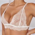 thumbnail image 7 of Squevariel Women's Sexy 1/2 Cup Lace Bra Balconette Mesh Solid Color Breathable Bra Wireless Bra, 7 of 7