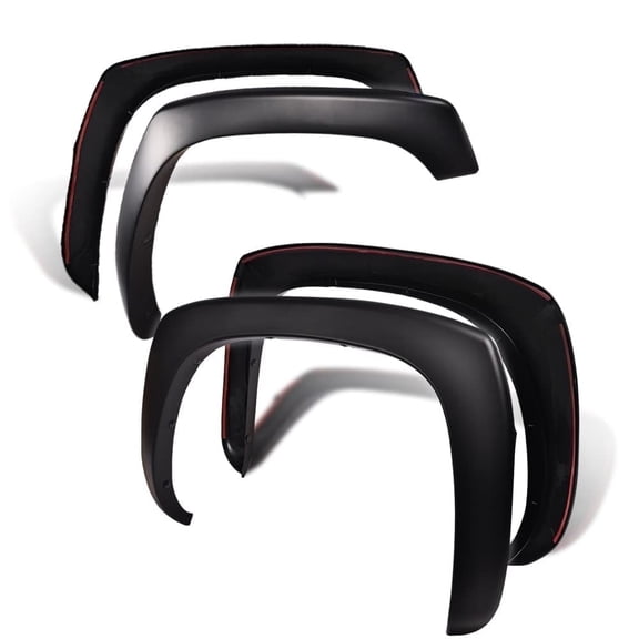4 PCS Matte Factory Style Fender Flares Black Fit for 1999-2006 GMC Sierra Chevy Silverado