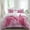 Pink, variant on Pink Ribbon Set of 4 Bedding Quilt Covers, Wings Romantic Love Heart Flowers Retro Country 4-Piece Bed Sheet Set with Extra Soft Bed Sheets Quilt Cover Pillowcase, California King