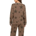 thumbnail image 5 of Gytharion Women's Pajama Sets Soft Comfy Long Sleeve V-Neck Sleepwear and Long Pants Cute Star Print Loungewear Outfits 2 Piece Pj Sets for Women, 5 of 6
