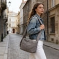 thumbnail image 5 of Hfnxid Womens Solid-Color Zip Crossbody Bag with Adjustable Strap, Minimalist Shoulder Purse for Daily Errands, Lightweight Casual Handbag with Clean Design, 5 of 6