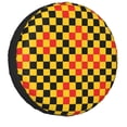 thumbnail image 2 of Checkered Checkerboad Design Spare Wheel Tire Cover for Honda CRV RV SUV 4WD 4x4 Vehicle Accessories 14" 15" 16" 17", 2 of 5