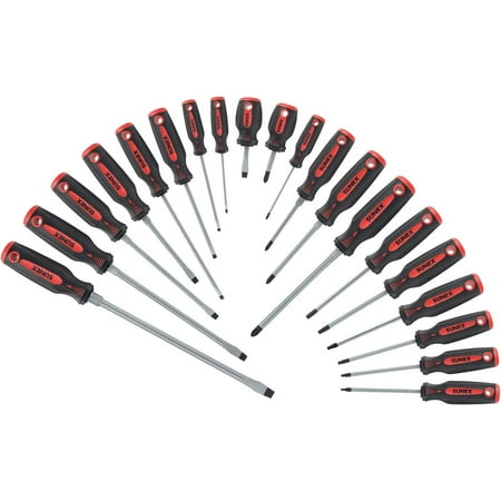 

Sunex 1120SS Combination Screwdriver Set 20Piece Cabinet Slotted Philips Torx Flaking & Abrasion Resistant Enhanced Durability Comfortable Handle Quick Reference Bolster Storage Tray