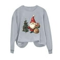 thumbnail image 5 of Makaor Holiday Sweatshirts Womens Christmas Crew Neck Tops Santa Graphic Long Sleeve Pullover Tees Fleece Cute Fall Winter Clothes, 5 of 6