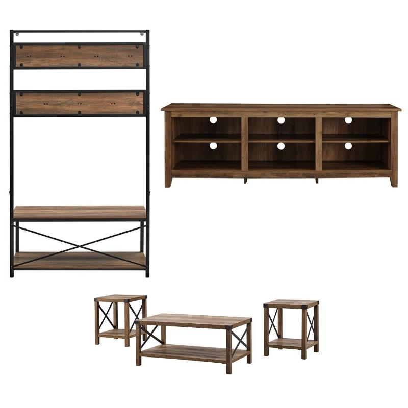 Home Square 5Piece Furniture Set with TV Stand Coffee Table Set & 72