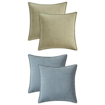 Unique Bargains 4 Pcs Soft Chenille Pillow Covers Green 18" x 18" Blue/Light Green