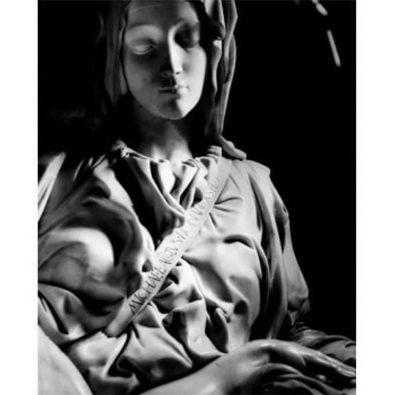 Posterazzi SAL9959642 Pieta Detail of Mary by Michelangelo Buonarroti Marble 1475-1564 1499 Poster Print - 18 x 24 in.