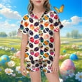 thumbnail image 2 of MIXUE Toddler Girls Outfit Sets Easter Bunny Floral Print Kids Short Sleeve Pajama With Shorts Boys Sportwear,White,2-3 Years, 2 of 4