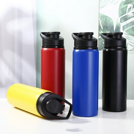 

LeKY 700ML Thermal Bottle Food Grade Large Capacity Leak-proof Non-slip Heat-Resistant Drink Water Portable Vacuum Insulated Sports Drinks Flask Outdoor Supply Black 700ML