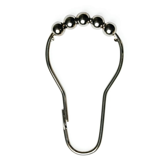 Kenney Rust-Resistant Metal Beaded Roller Ball Shower Curtain Rings, Set of 12, Chrome