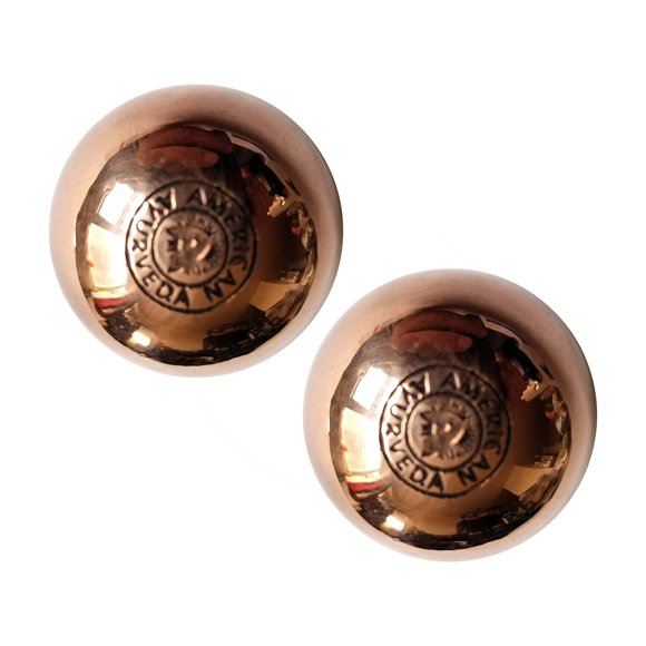 American Ayurveda Boule Sphère Orbe en Cuivre Solide Pur de Qualité Supérieure Env. 1,5 Po Ou 3,8 cm de Dia Cristal Minéral Agilité Mentale Mise à la Terre Thérapie par Mouvement (1,5 Po - Lot de 2)
