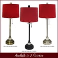thumbnail image 4 of Royal Designs 28" Crystal and Oil Rub Bronze Buffet Lamp with Red Shallow Drum Hardback Lamp Shade, 4 of 7