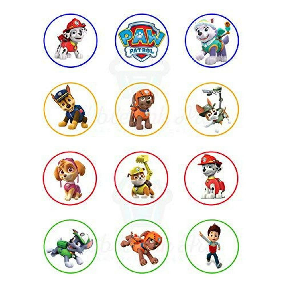 Paw Patrol Edible Cupcake Toppers (12 Images) - Walmart.com - Walmart.com