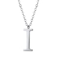 thumbnail image 1 of Collar PROSTEEL con colgante inicial de plata y letra del alfabeto acero inoxidable para mujeres y niñas, 1 of 7