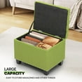 thumbnail image 3 of WSSYzyzf 25 Inches Storage Ottoman, Upholstered Linen Foot Rest Stool for Couch with Hinged Lid, Ottoman with Storage for Living Room, Bedroom, Entryway, Load up to 600 lbs, Green, 3 of 18