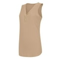 thumbnail image 5 of Womens Sleeveless Ribbed Tank Tops Button up V Neck Plain Loose Fit Blouses Summer Casual Comfy T Shirts Tank Vest, 5 of 7