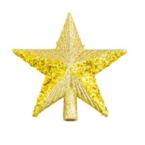 Cinvoph Glittered Sequin Christmas Star Tree Topper Christmas Decorative Holiday Treetop Shatterproof Star Ornament for Holiday Christmas Tree Decoration 5.7" Gold