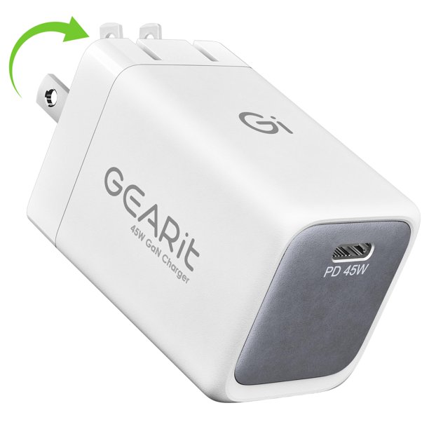 Cargador GearIt 45W USB-C GaN de carga rápida plegable