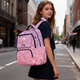 thumbnail image 5 of Pzuqiu Pink Study Axolotl Schoolbag for Girls 17 Inch Kids Backpacks Large Capacity College Students Backpacks Breathable Shoulder Bookbag with Adjustable Padded Straps Age 6-18, 5 of 7
