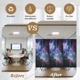 thumbnail image 6 of Purple Ombre Starry Night Window Privacy Film, Modern Abstract Art Static Cling UV Sun Blocking Tint Film Heat Control Windows Films for Bedroom Bathroom, Window Stickers 35.4"x78.7", 6 of 8