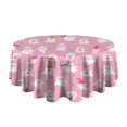 thumbnail image 5 of Cute Halloween Ghosts Pattern Round Tablecloth 60"x60",Wrinkle Wipeable Table Cloth for Kitchen Dining Room Picnic Patio Party, 5 of 6