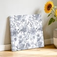 thumbnail image 3 of Canvas Wall Art, Watercolor Grey Floral Framed Canvas Prints for Bathroom Desk, Gray Ombre Botanical Summer Small Gallery Wrapped Wall Decor for Home Office, Gifts, 8"x8" Ship Next Day, 3 of 9