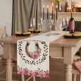 thumbnail image 2 of Table Runners 72 Inches Long Dress Scarves, Pink Roses Farmhouse Kitchen/Dining Table Runner, Coffee Tablerunners, Spring Horseshoes Floral Leaves Rustic 14x72 Inch, 2 of 9