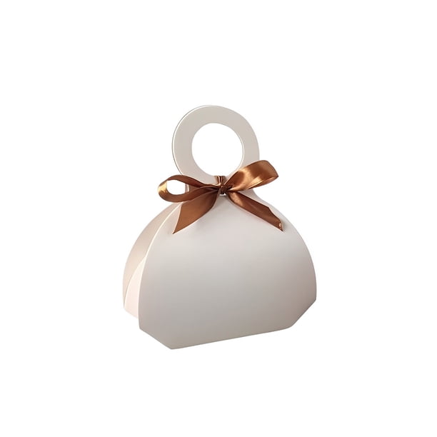 Injueey Cajas de regalos de papel Kraft, pastel, galleta, merienda, bolsa de dulces, fiesta de Chocolate, vacaciones, ducha, bolsas de Almacenamiento y organización del hogar Blanco 6*3*4.5 cm