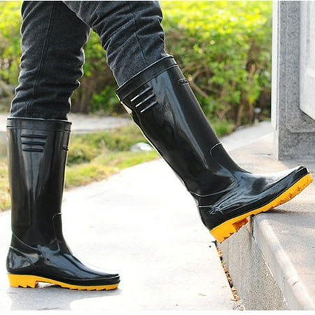 Mens' Basic Rain Boots Black Size 9.5
